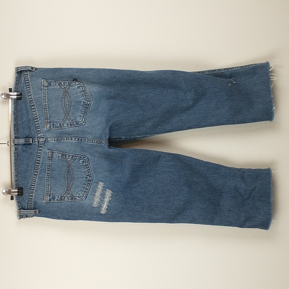 Y2K Vintage Abercrombie & Fitch Womens Cut Off Raw Waist Crop Button Fly Jeans 4 - Picture 10 of 13